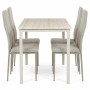 Jídelní set s 4 židlemi, 110x70x75cm travertin, ASE-1039 CRM2