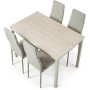 Jídelní set s 4 židlemi, 110x70x75cm travertin, ASE-1039 CRM2