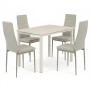 Jídelní set s 4 židlemi, 110x70x75cm travertin, ASE-1039 CRM2