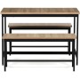 Jídelní set s 2 lavicemi, 110x60x75cm, mdf, dub, AUT-G1175 OAK