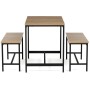 Jídelní set s 2 lavicemi, 110x60x75cm, mdf, dub, AUT-G1175 OAK