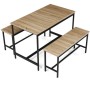 Jídelní set s 2 lavicemi, 110x60x75cm, mdf, dub, AUT-G1175 OAK
