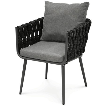 Zahradní židle, kov, látka, šedá, AZC-1105 GREY