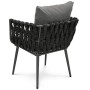 Zahradní židle, kov, látka, šedá, AZC-1105 GREY