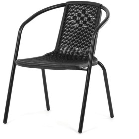 Zahradní židle, kov, plast, černá, AZC-H1001 BK