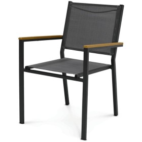 Zahradní židle, kov, síťovina, šedá, AZC-L1303 GREY