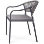 Zahradní židle, kov, polyratan, šedá, AZC-L1352 GREY