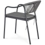 Zahradní židle, kov, polyratan, šedá, AZC-L1352 GREY