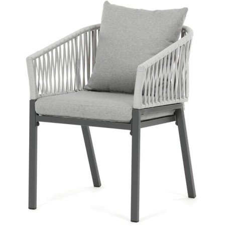 Zahradní židle, kov, polyratan, šedá, AZC-S1430 GREY