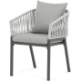 Zahradní židle, kov, polyratan, šedá, AZC-S1430 GREY