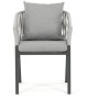 Zahradní židle, kov, polyratan, šedá, AZC-S1430 GREY