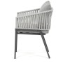 Zahradní židle, kov, polyratan, šedá, AZC-S1430 GREY