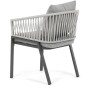Zahradní židle, kov, polyratan, šedá, AZC-S1430 GREY