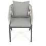 Zahradní židle, kov, polyratan, šedá, AZC-S1430 GREY