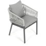Zahradní židle, kov, polyratan, šedá, AZC-S1430 GREY