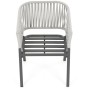 Zahradní židle, kov, polyratan, šedá, AZC-S1430 GREY