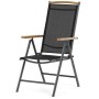 Zahradní židle, hliník, síťovina, šedá, AZC-W1408 GREY