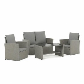 Zahradní sedací souprava, polyratan, šedá, AZS-A1523 GREY