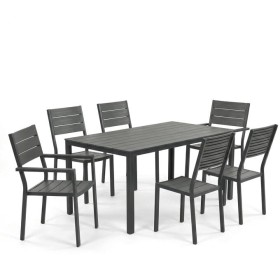 Zahradní sestava 156x78x74cm, polywood, šedá, AZS-B1656 GREY