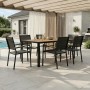 Zahradní stůl 150x90cm, kov, polywood, šedá, AZT-L1303 GREY