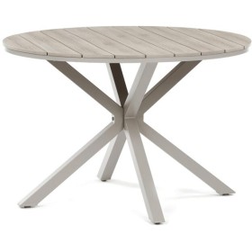 Zahradní stůl 110x110cm, hliník, polywood, béžová, AZT-S1430 CRM