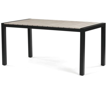 Zahradní stůl 160x90cm, hliník, polywood, černá, AZT-S1514 BK