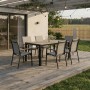 Zahradní stůl 160x90cm, hliník, polywood, černá, AZT-S1514 BK