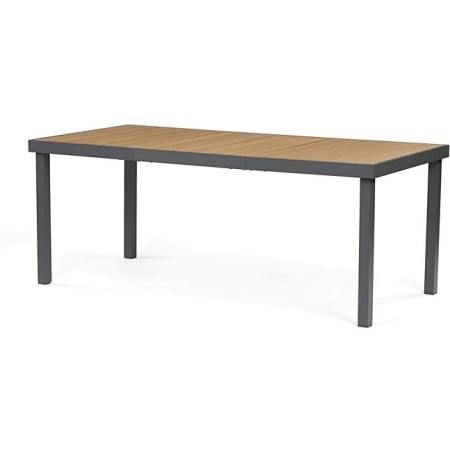 Zahradní stůl 190x90cm, hliník, polywood, šedá, AZT-W1408 GREY
