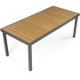 Zahradní stůl 190x90cm, hliník, polywood, šedá, AZT-W1408 GREY