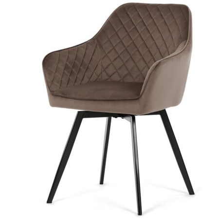 Jídelní židle, hnědá, sametová látka, DCH-425 BR4