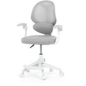 Dětská židle, výškově nastavitelná, šedá síťovina, KA-W8008 GREY