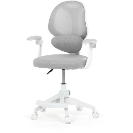 Dětská židle, výškově nastavitelná, šedá síťovina, KA-W8008 GREY