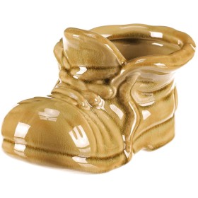 Bota keramická - květinový obal, barva světle zelená