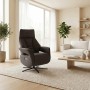 Relaxační křeslo, elektrické zabudované ovládání, hnědá, látka, TV-B3973 BR2
