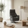 Relaxační křeslo, elektrické zabudované ovládání, šedá, látka, TV-B3973 GREY2
