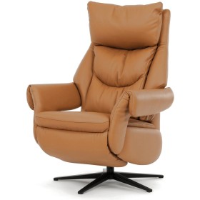 Relaxační křeslo, elektrické zabudované ovládání, béžová, kůže, TV-B3980 BGE3