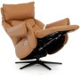 Relaxační křeslo, elektrické zabudované ovládání, béžová, kůže, TV-B3980 BGE3