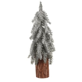 Smrk na špalku - mini, výška 44 cm, zelený, ojíněný