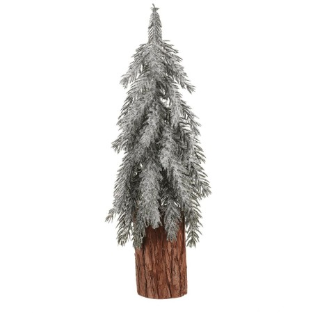 Smrk na špalku - mini, výška 44 cm, zelený, ojíněný