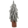 Smrk na špalku - mini, výška 44 cm, zelený, ojíněný