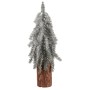 Smrk na špalku - mini, výška 44 cm, zelený, ojíněný