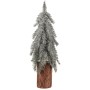 Smrk na špalku - mini, výška 44 cm, zelený, ojíněný