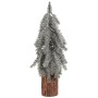 Smrk na špalku - mini, výška 44 cm, zelený, ojíněný