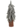 Smrk na špalku - mini, výška 44 cm, zelený, ojíněný