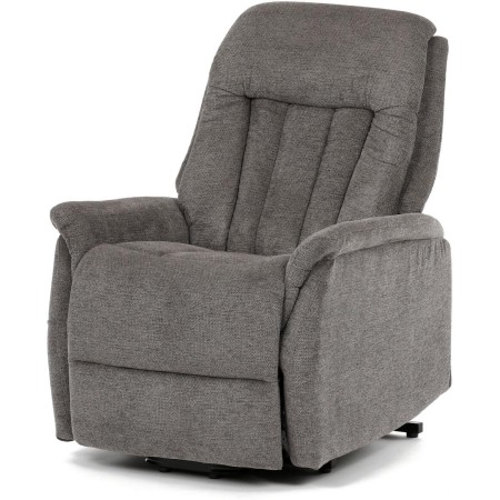 Polohovací křeslo, elektrické zabudované ovládání, šedá, látka, TV-Q8575 GREY2