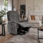 Polohovací křeslo, elektrické zabudované ovládání, šedá, látka, TV-Q8575 GREY2