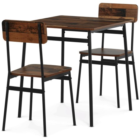 Jídelní set s 2 židlemi, 70x70x76cm, mdf, old wood, AUT-O2121 OLW2