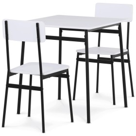 Jídelní set s 2 židlemi, 70x70x76cm, mdf, bílá, AUT-O2121 WT