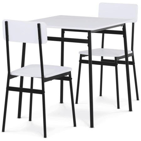 Jídelní set s 2 židlemi, 70x70x76cm, mdf, bílá, AUT-O2121 WT