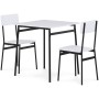 Jídelní set s 2 židlemi, 70x70x76cm, mdf, bílá, AUT-O2121 WT